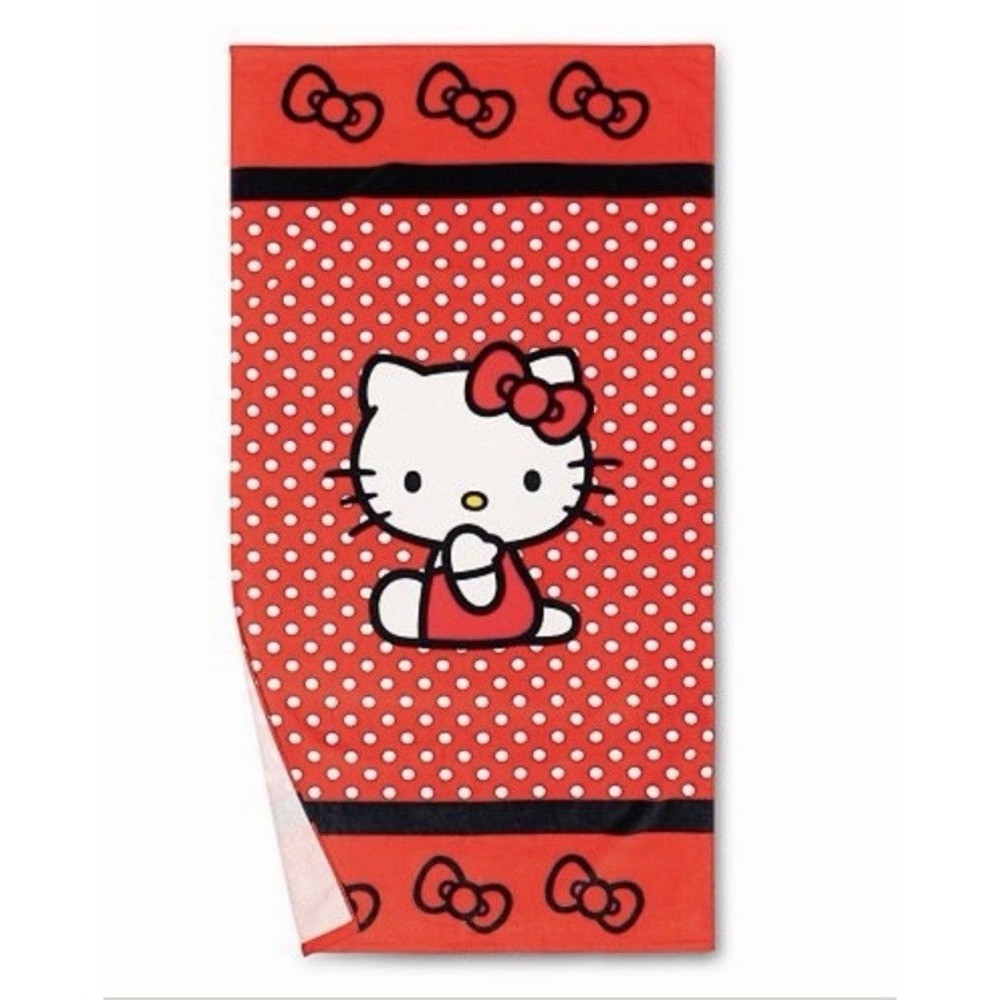 Hello Kitty Here I Bow Kids Beach Towel 64" X 34"